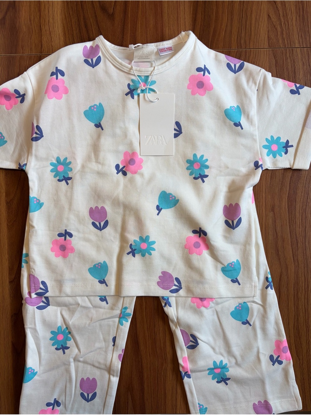 NWT Zara 5Y Floral Short Sleeve & Pants Set